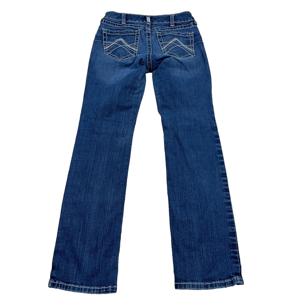 Ariat Jeans Women 28 Low Rise Straight Leg Mid Rise Blue Denim Western - Picture 2 of 13
